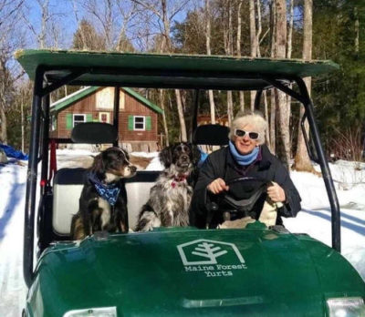 Peggy Crowley and her dogs